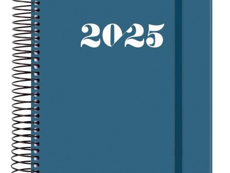 Finocam - Agenda Espiral My 2025 1 Día Página Enero 2025 - Diciembre 2025 (12 meses) Azul Español Embalaje Deteriorado For Discount