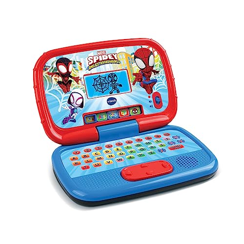 (Idioma Francés) - Vtech Disney Junior Spidey, Mi Ordi Educativo, Ordenador Infantil con Pantalla Retroiluminada, 15 Actividades y Juegos Educativos Embalaje Deteriorado For Sale